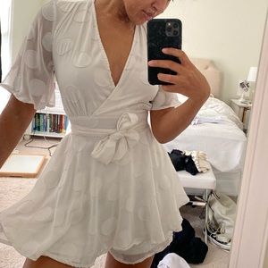 Charlotte Russe White Flowy Romper